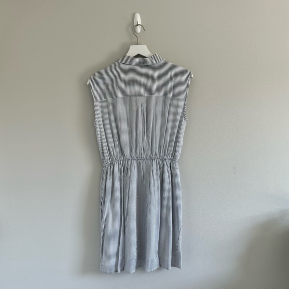 Japna Blue White Stripe Button Down Dress Size M NWT - Picture 4 of 4